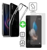 Stuff Certified® Coque TPU transparente Huawei P20 + Protecteur d'écran en verre trempé