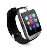 Stuff Certified® Montre intelligente Q18 originale incurvée HD Smartphone Fitness Sport activité Tracker montre OLED iOS Android iPhone Samsung Huawei argent
