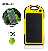 Stuff Certified® External 5000mAh Solar Charger Power Bank Solar Panel Emergency Battery Battery Charger Sun Yellow