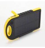 Stuff Certified® Cargador solar externo 5000mAh Banco de energía Panel solar Batería de emergencia Cargador de batería Amarillo sol