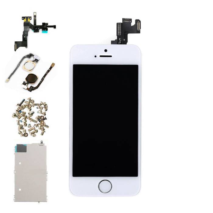 iPhone 5S Wstępnie zmontowany ekran (ekran dotykowy + LCD + części) Jakość A + - biały