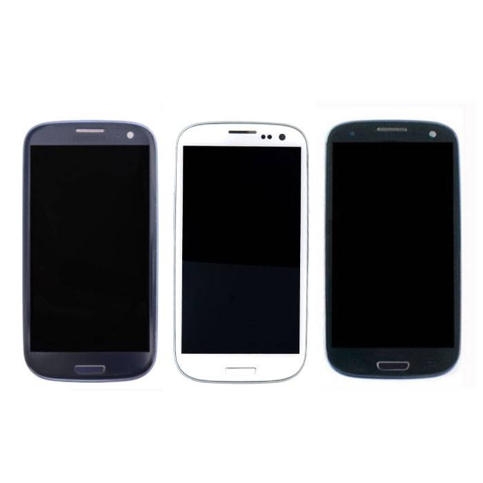 Stuff Certified® Ekran Samsung Galaxy S3 I9300 (ekran dotykowy + części AMOLED +) Jakość A + - niebieski / czarny / biały
