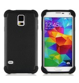 Stuff Certified® Voor Samsung Galaxy S5 - Hybrid Armor Case Cover Cas Silicone TPU Hoesje Zwart