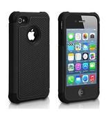 Stuff Certified® Per Apple iPhone 5S - Custodia ibrida per armatura Custodia in silicone TPU Custodia nera