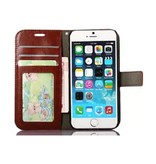 Stuff Certified® iPhone 6 - Skórzany portfel z klapką Pokrowiec Cas Case Wallet Brown