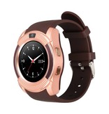 Stuff Certified® Original V8 Smartwatch HD Smartphone Fitness Sport Aktivität Tracker Uhr OLED iOS Android iPhone Samsung Huawei Brown