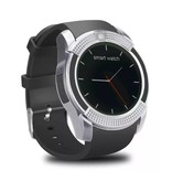 Stuff Certified® Original V8 Smartwatch HD Smartphone Fitness Rastreador de actividad deportiva Reloj OLED iOS Android iPhone Samsung Huawei Silver