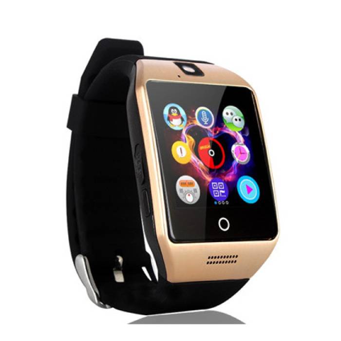 Original Q18 Smartwatch gebogen HD Smartphone Fitness Sport Aktivität Tracker Uhr OLED Android iOS iPhone Samsung Huawei Gold