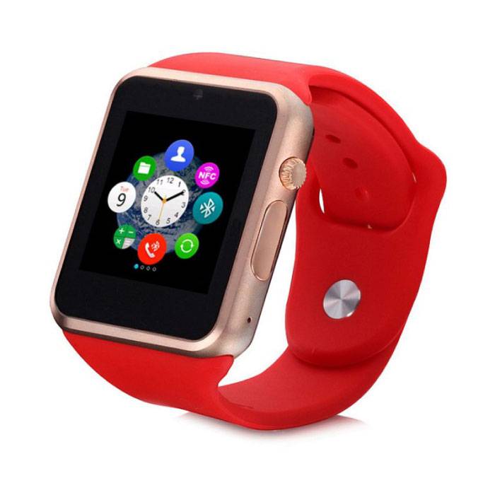 Original A1 / W8 Smartwatch Smartphone Fitness Deporte Rastreador de actividad Reloj OLED Android iOS iPhone Samsung Huawei Rojo