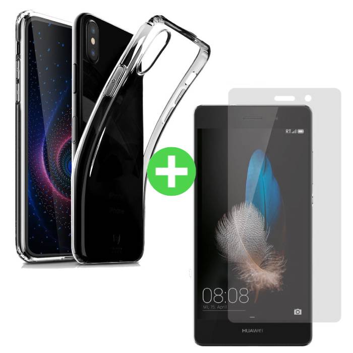 Funda TPU Transparente + Protector de Pantalla para Huawei P20 Lite Vidrio Templado