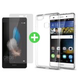 Stuff Certified® Coque en TPU transparente Huawei P10 + Protecteur d'écran en verre trempé