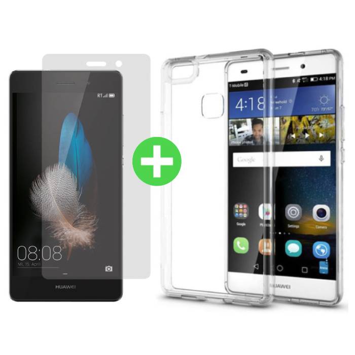 Huawei P8 Lite Transparant Hoesje Screen Protector Tempered Glass Kopen? | Stuff Enough.be