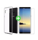 Stuff Certified® Coque en TPU transparente Samsung Galaxy Note 8 + Protecteur d'écran en verre trempé