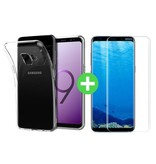 Stuff Certified® Coque en TPU transparente Samsung Galaxy S9 + Protecteur d'écran en verre trempé
