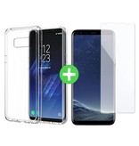 Stuff Certified® Samsung Galaxy S8 Funda TPU Transparente + Protector de Pantalla Vidrio Templado