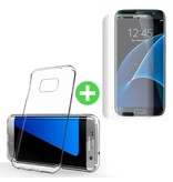 Stuff Certified® Custodia in TPU trasparente per Samsung Galaxy S7 Edge + protezione dello schermo in vetro temperato