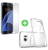 Stuff Certified® Carcasa Transparente de TPU + Protector de Pantalla para Samsung Galaxy S7 Vidrio Templado