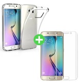 Stuff Certified® Funda de TPU transparente para Samsung Galaxy S6 Edge + Protector de pantalla Vidrio templado