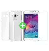 Stuff Certified® Coque en TPU transparente Samsung Galaxy J7 Prime 2016 + Protecteur d'écran en verre trempé