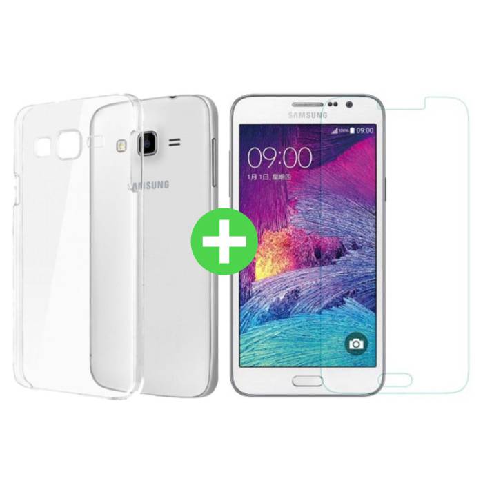 Samsung Galaxy J7 Prime 2016 Funda TPU Transparente + Protector de Pantalla Vidrio Templado