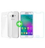 Stuff Certified® Coque en TPU transparente Samsung Galaxy J5 Prime 2016 + Protecteur d'écran en verre trempé