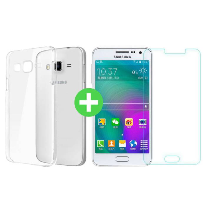 Samsung Galaxy J5 Prime 2016 Funda TPU Transparente + Protector de Pantalla Vidrio Templado