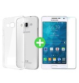 Stuff Certified® Samsung Galaxy A7 2016 Transparent TPU Case + Screen Protector Tempered Glass