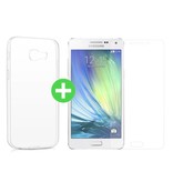 Stuff Certified® Samsung Galaxy A5 2016 Funda TPU Transparente + Protector de Pantalla Vidrio Templado