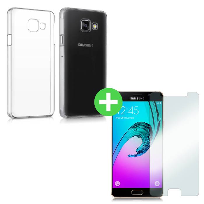 Samsung Galaxy A3 Transparant Hoesje + Screen Protector Tempered Kopen? | Stuff Enough.be
