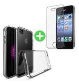 Stuff Certified® Coque en TPU transparente pour iPhone 4S + Protecteur d'écran en verre trempé