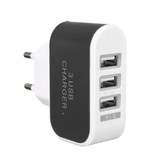 Stuff Certified® 3-Pack Triple (3x) USB Port iPhone / Android Wall Charger Wallcharger Black
