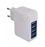 Stuff Certified® 4x Quad Port USB iPhone / Android 5V - 4A Cargador de pared Cargador de pared AC Hogar Blanco