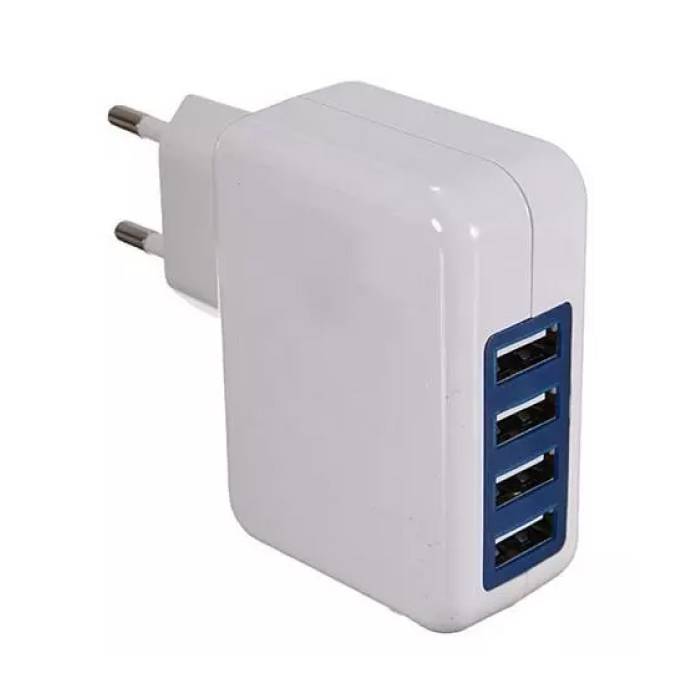 4x Quad Port USB iPhone / Android 5V - Caricatore da muro 4A Caricatore da muro AC Home Bianco