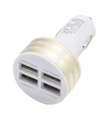 Stuff Certified® High-Speed Quad 4x USB Port Car Charger / Carcharger 5V - 4.1A Gold