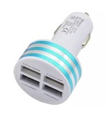 Stuff Certified® High-Speed Quad 4x USB Port Car Charger / Carcharger 5V - 4.1A Blue