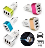 Stuff Certified® Lot de 3 chargeurs / chargeur de voiture haute vitesse à 3 ports - 5 couleurs