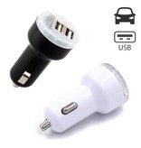 Stuff Certified® Chargeur de voiture double haute vitesse / Dual Carcharger 5V - 3.1A noir / blanc