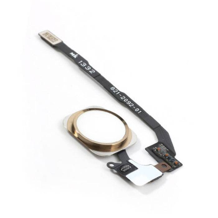 Para Apple iPhone 5S - Conjunto de botón de inicio A + con cable flexible dorado