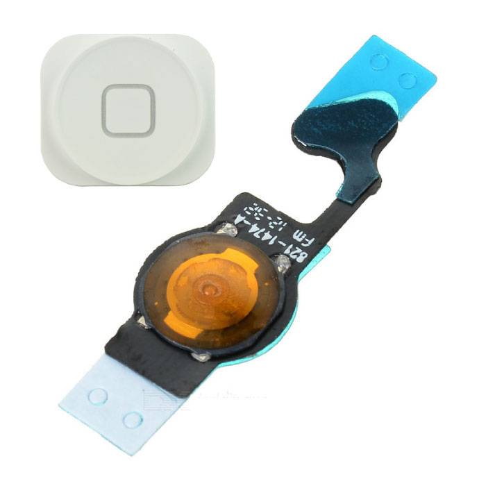 Stuff Certified® Dla Apple iPhone 5 - zestaw przycisku Home AAA + z kablem Flex w kolorze białym
