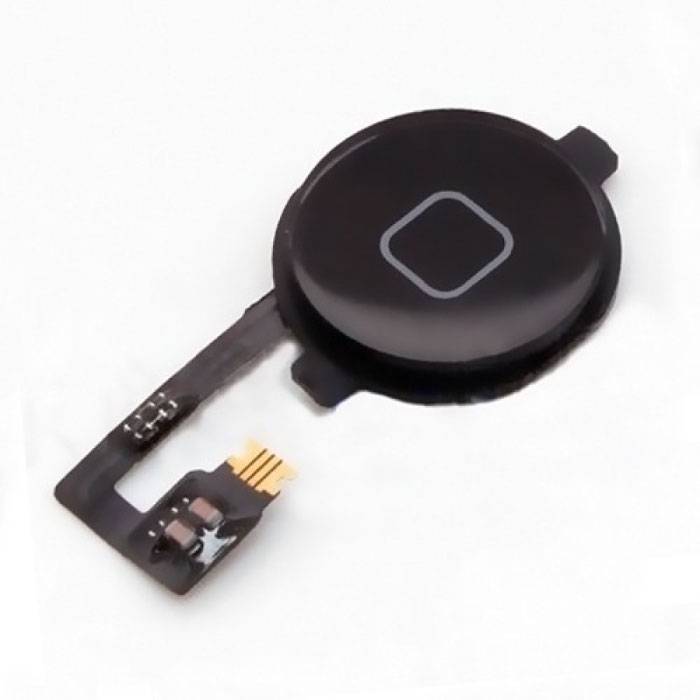 For Apple iPhone 4 - A + Home Button Assembly with Flex Cable Black