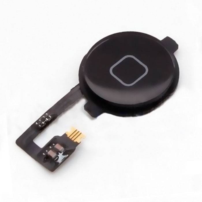 Pour Apple iPhone 4S - Ensemble bouton d'accueil AAA + avec câble flexible noir