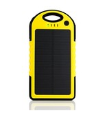 Stuff Certified® Cargador solar externo 5000mAh Banco de energía Panel solar Batería de emergencia Cargador de batería Amarillo sol