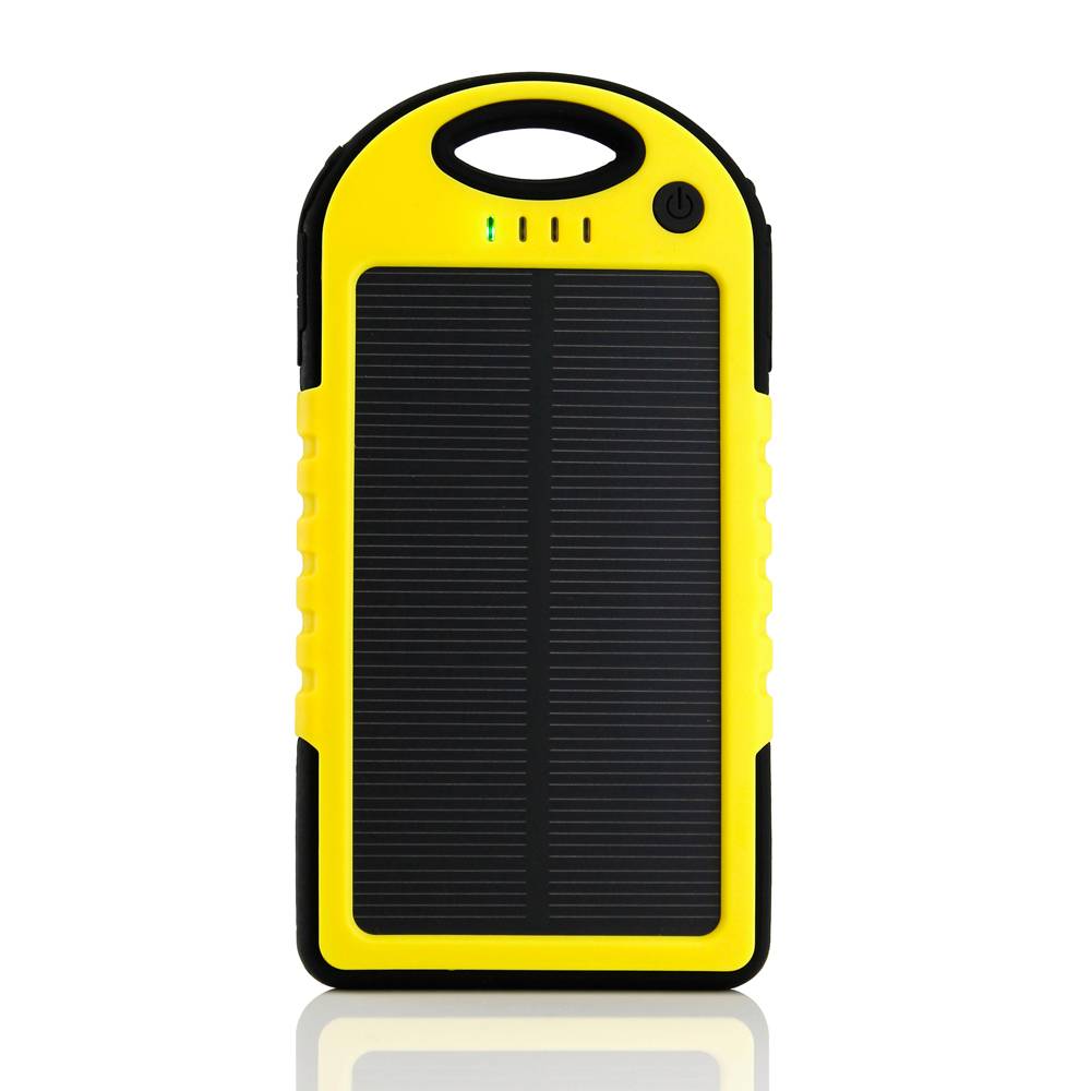 Cargador solar externo 5000mAh Banco de energía Panel solar Batería de emergencia Cargador de batería Amarillo sol