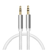 Stuff Certified® Kabel audio w oplocie z nylonu aluminiowego AUX 1 metr Bardzo mocne gniazdo 3,5 mm w kolorze białym