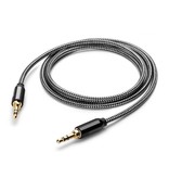 Stuff Certified® 3-Pack AUX Gevlochten Nylon  Audio Kabel 1 Meter Extra Sterk 3.5mm Jack Zwart