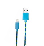 Stuff Certified® Câble de charge USB Lightning pour iPhone / iPad / iPod Câble de données de chargeur en nylon tressé de données 1 mètre bleu