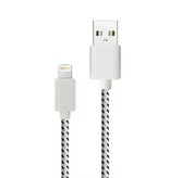 Stuff Certified® Câble de chargement USB Lightning pour iPhone / iPad / iPod Câble de données de chargeur en nylon tressé de données 1 mètre blanc