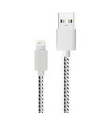 Stuff Certified® iPhone / iPad / iPod Lightning Kabel do ładowania USB w oplocie z nylonu Ładowarka Kabel danych 1 metr Biały