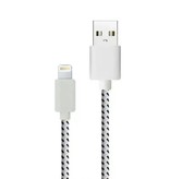 Stuff Certified® iPhone / iPad / iPod Lightning USB-Ladekabel Geflochtenes Nylon-Ladegerät Daten Kabeldaten 1 Meter Weiß