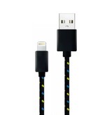 Stuff Certified® iPhone / iPad / iPod Lightning Cable de carga USB Cargador de nylon trenzado Cable de datos Datos 1 metro Negro
